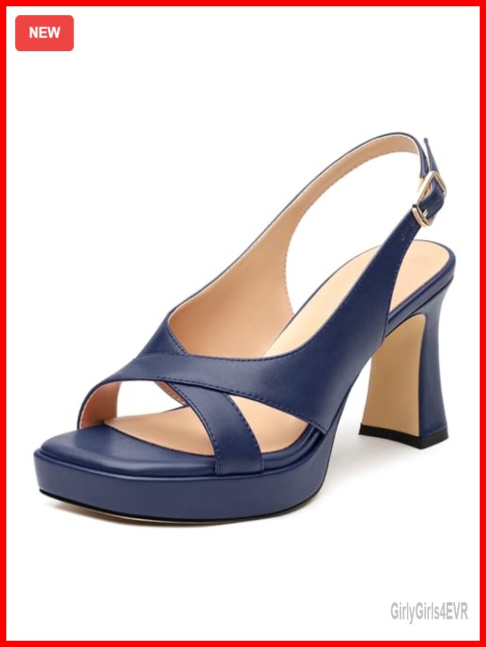 Platform Heels Women 3.2 Inch Chunky Block Heels Sandals Open Toe Slingback